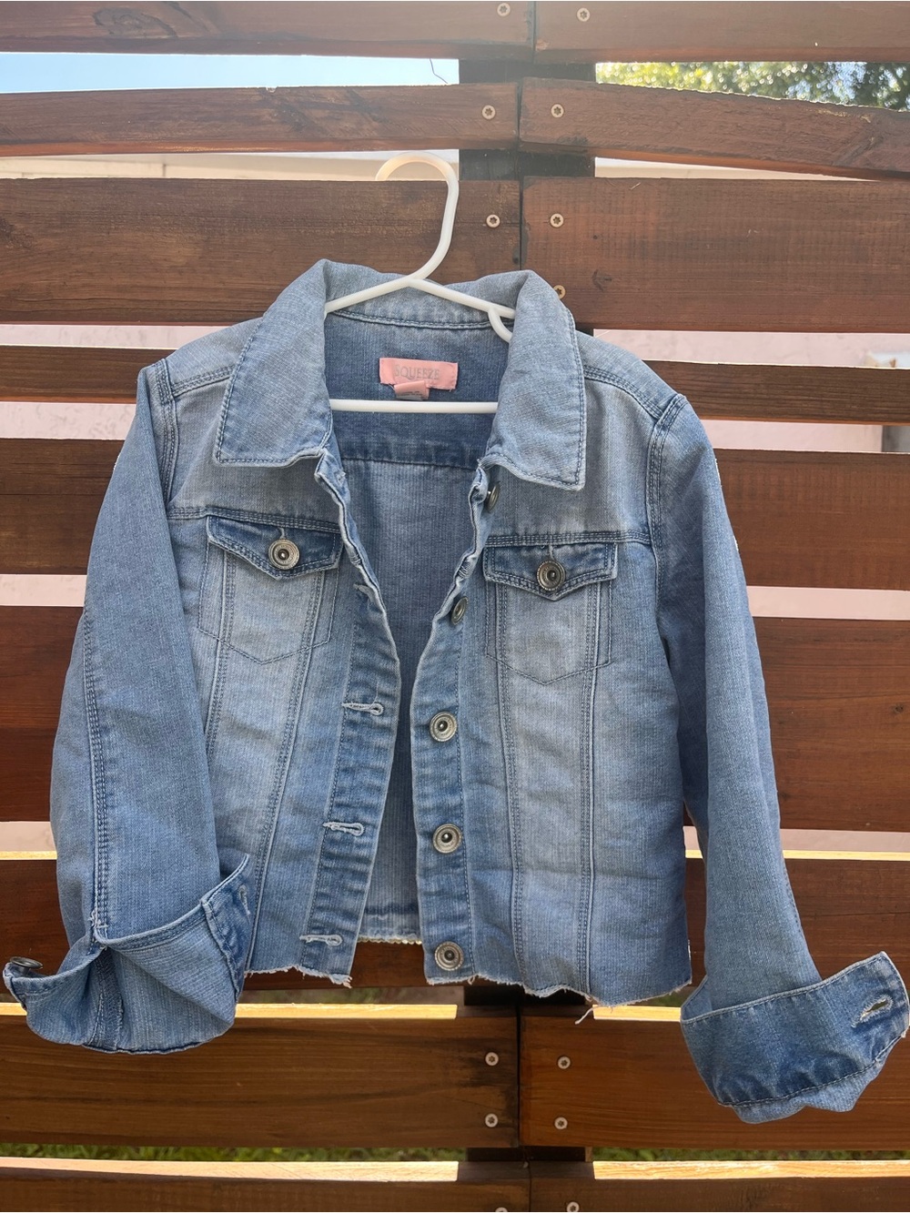 Light Wash Denim youth sequin Jacket